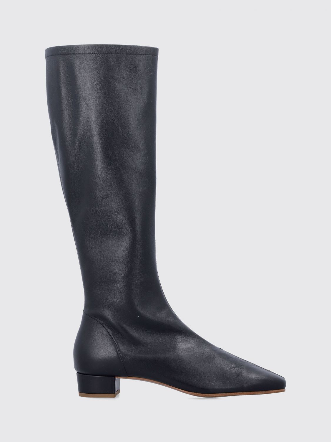 By Far Edie Smooth Leather Knee-High Boots with Square Toe