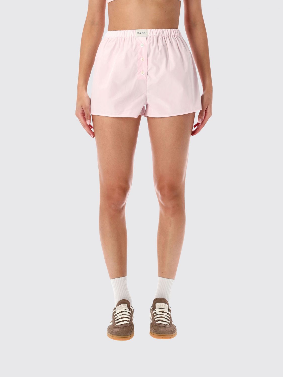 SPORTY & RICH Cotton Boxer Shorts with Elasticated Waist and Logo SPORTY & RICH Cotton Boxer Shorts with Elasticated Waist and Logo