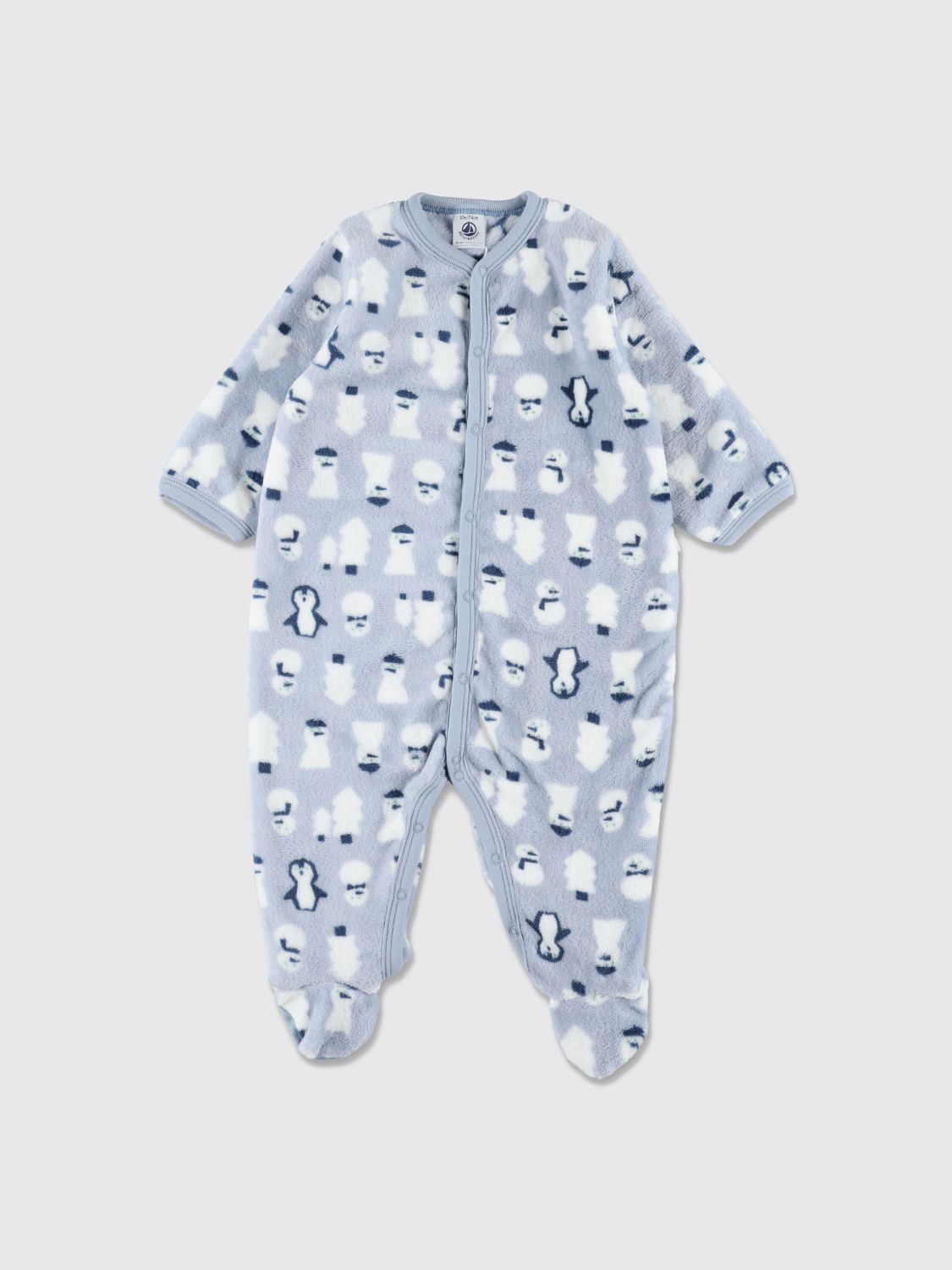 PETIT BATEAU Jungen-Schlafanzug aus Fleece mit Grafikdruck und Füßen