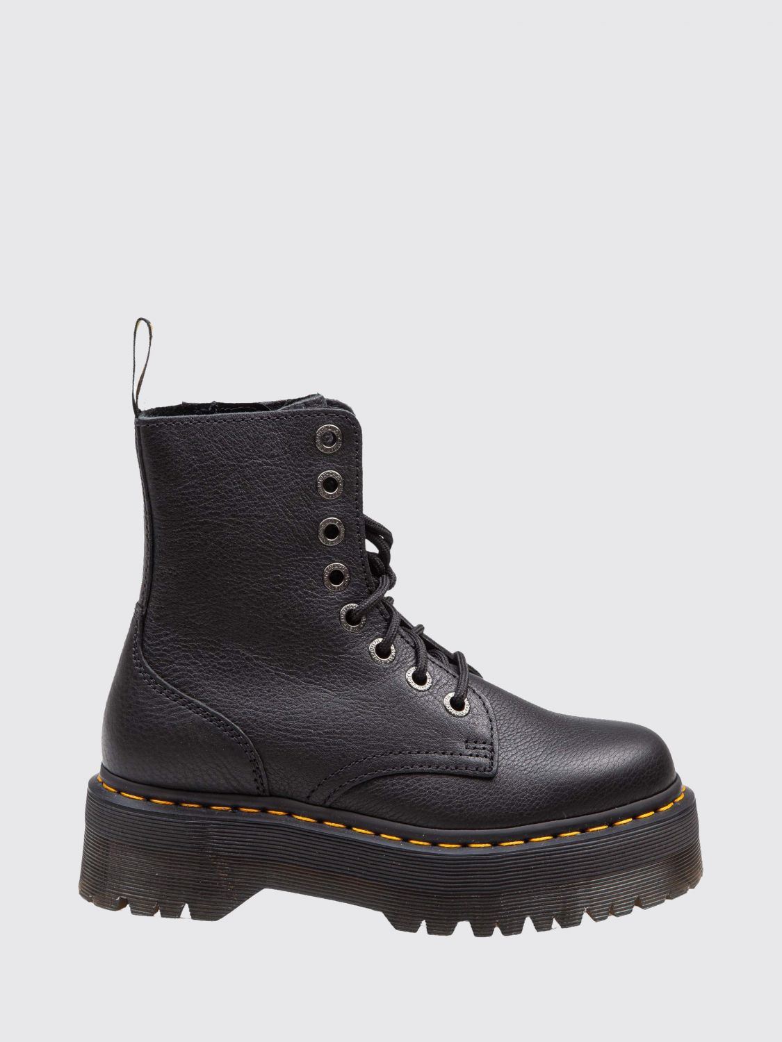 DR. MARTENS Jadon III Combat-Boots aus genarbtem Leder mit Plateausohle und Reißverschluss