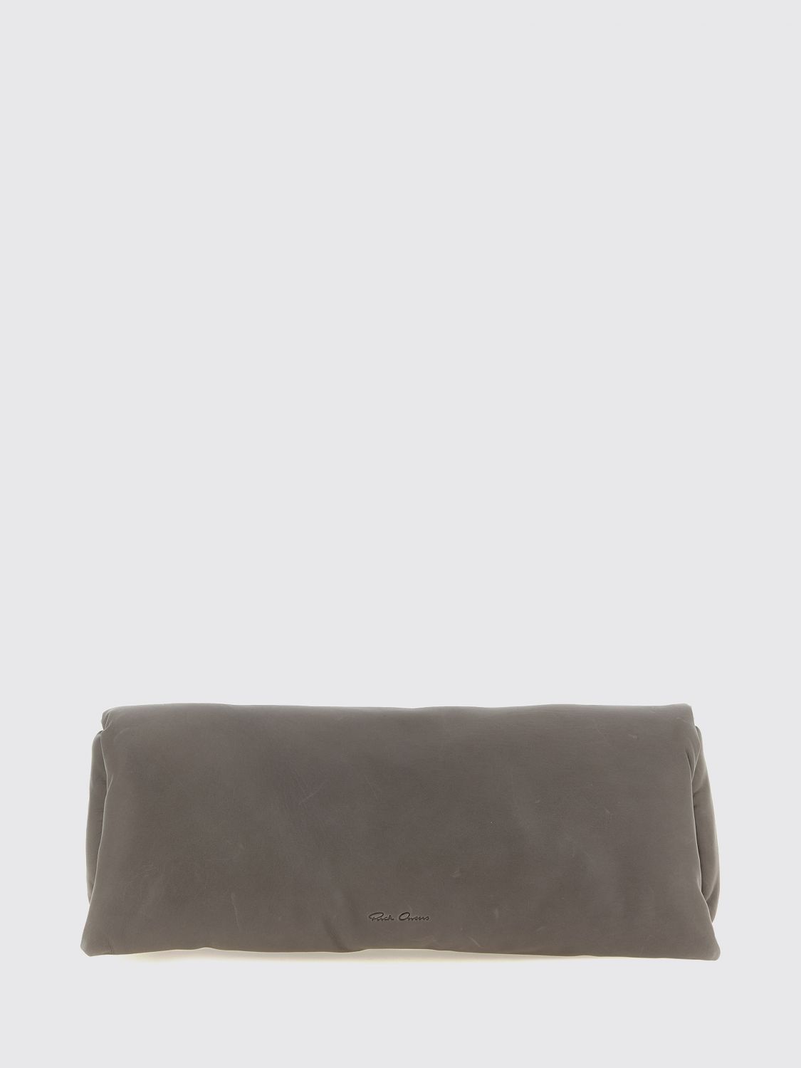 RICK OWENS Rechteckige Clutch aus glattem Kalbsleder mit Umschlagklappe