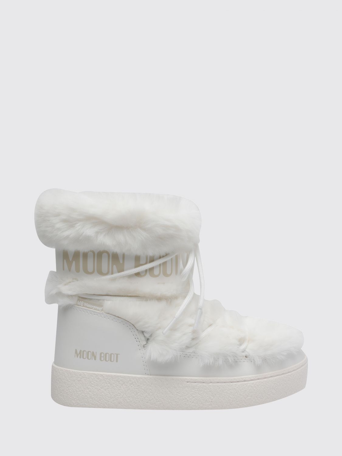 MOON BOOT Ltrack Low Faux Fur Snow Boots with Logo Print