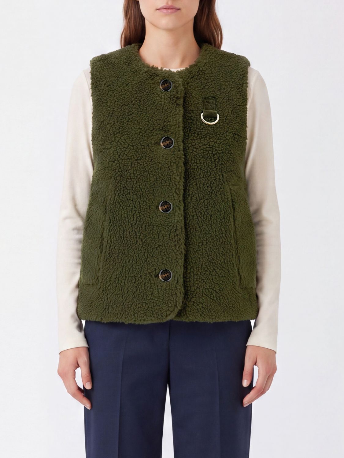 BARBOUR Technische Fleece-Weste von mit Rundhalsausschnitt und Knopfverschluss