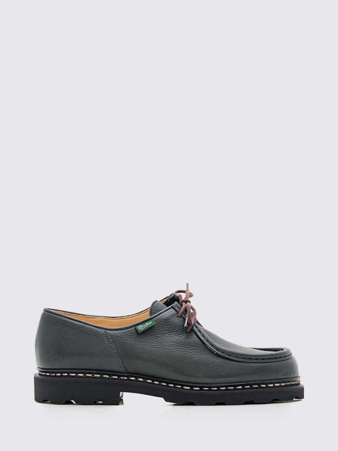 PARABOOT Michael Deer Leather Derby Shoes with Raised Apron