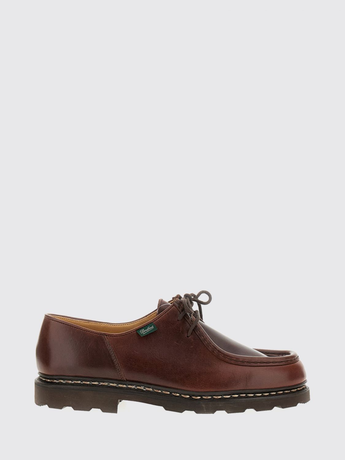 PARABOOT Michael Deer Leather Derby Shoes with Raised Apron