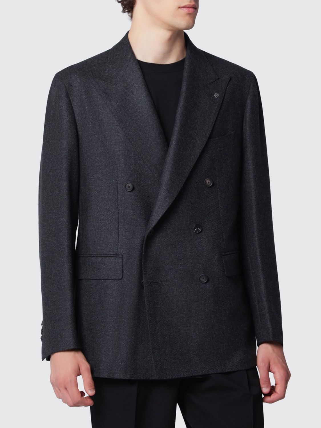 TAGLIATORE Zweireihiger Blazer von aus Schurwolle und Kaschmir mit fallendem Revers