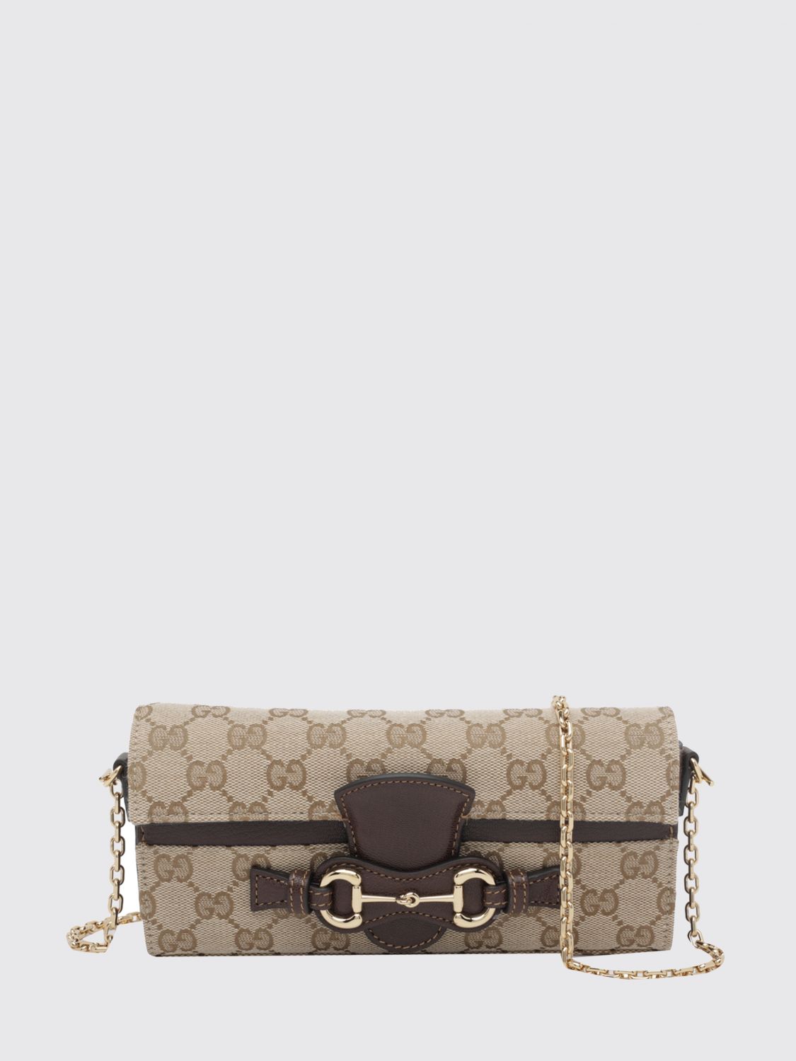 GUCCI Horsebit GG Supreme Fabric Mini Crossbody Bag with Horsebit Detail