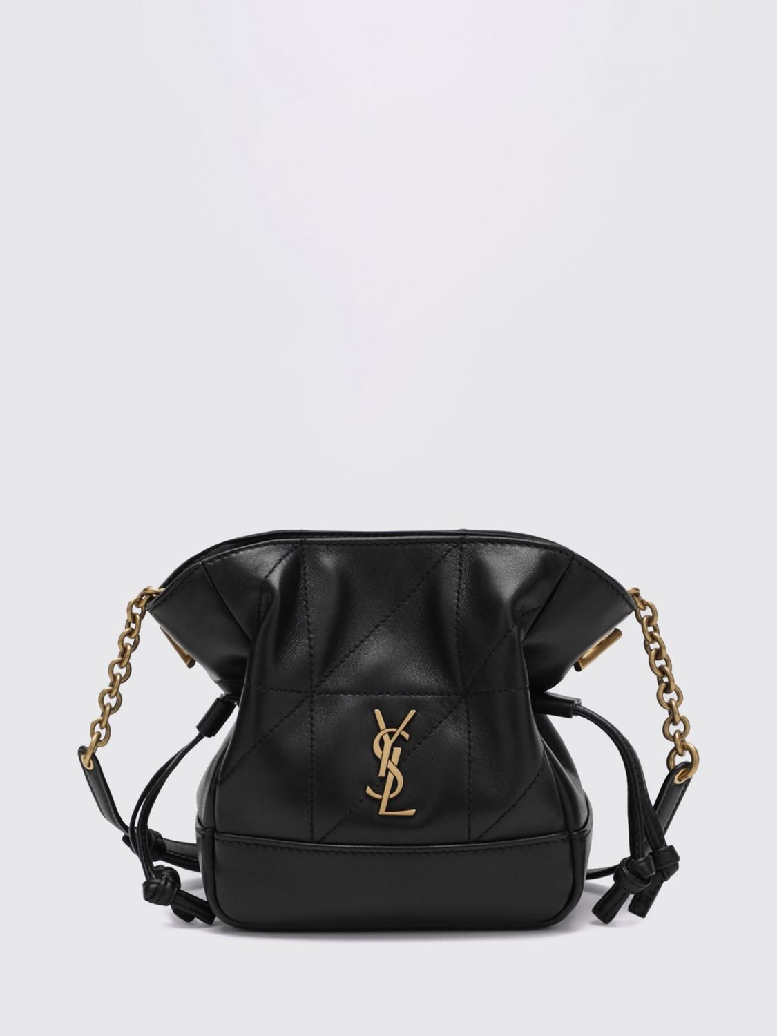 SAINT LAURENT Jamie YSL Monogram Lambskin Leather Mini Bucket Bag