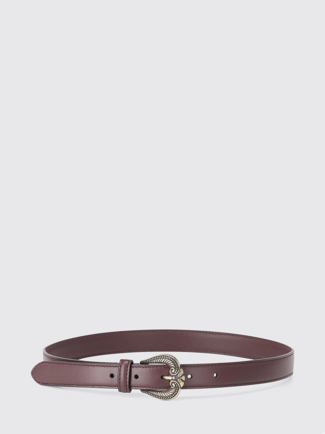Etro Adjustable Smooth Cowhide Leather Belt with Pin Buckle