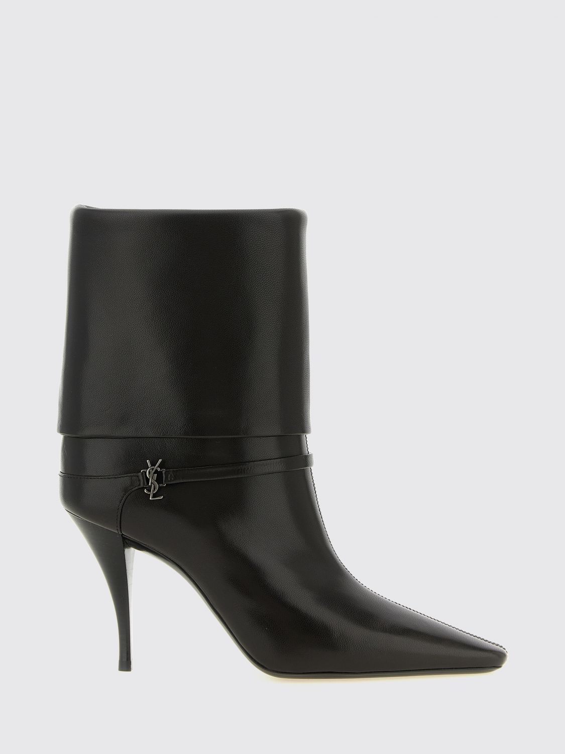SAINT LAURENT Niki Stiletto Ankle Boots in Lambskin Leather
