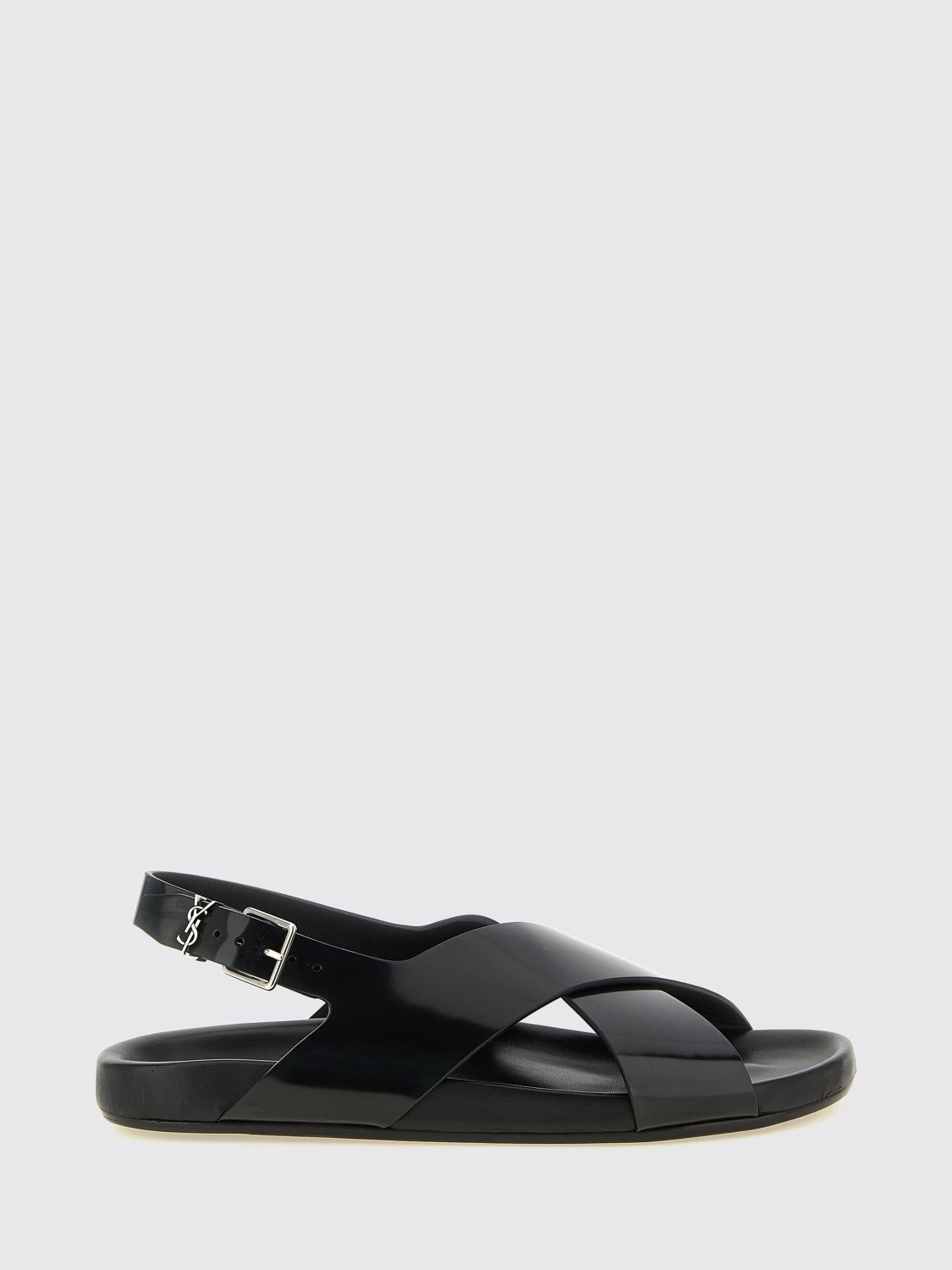 SAINT LAURENT Helios Slingback-Sandalen aus gebürstetem Kalbsleder