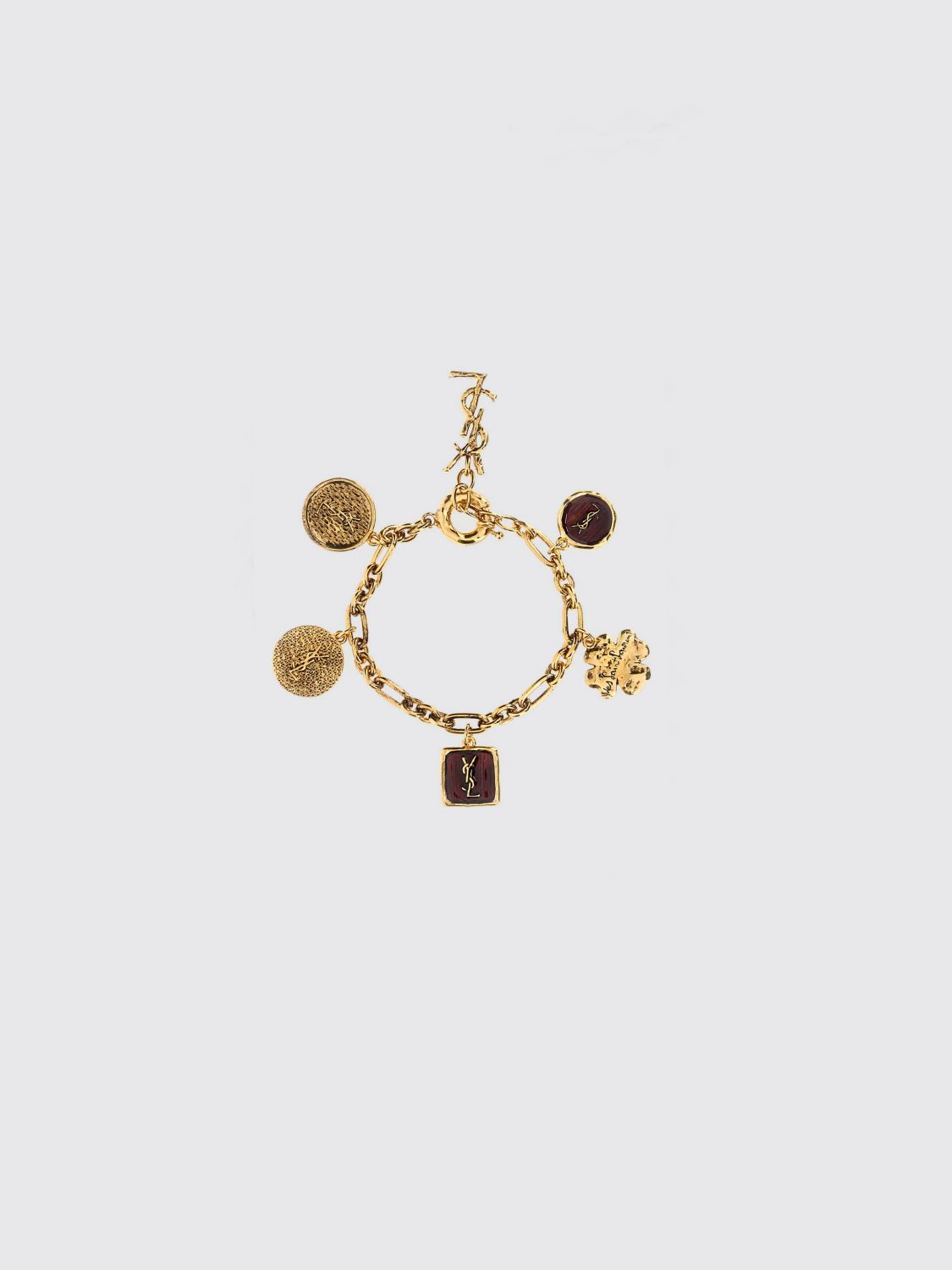 SAINT LAURENT Messing-Charm-Armband mit YSL-Monogramm