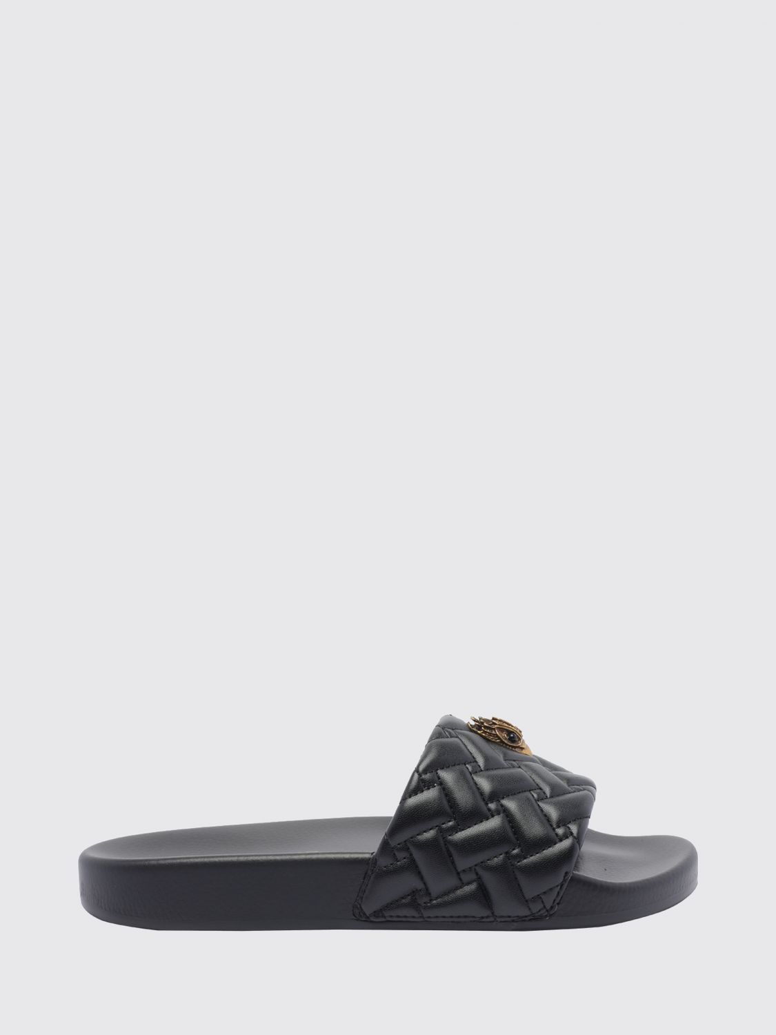 KURT GEIGER LONDON Gesteppte Slides aus Kunstleder mit Logo-Applikation