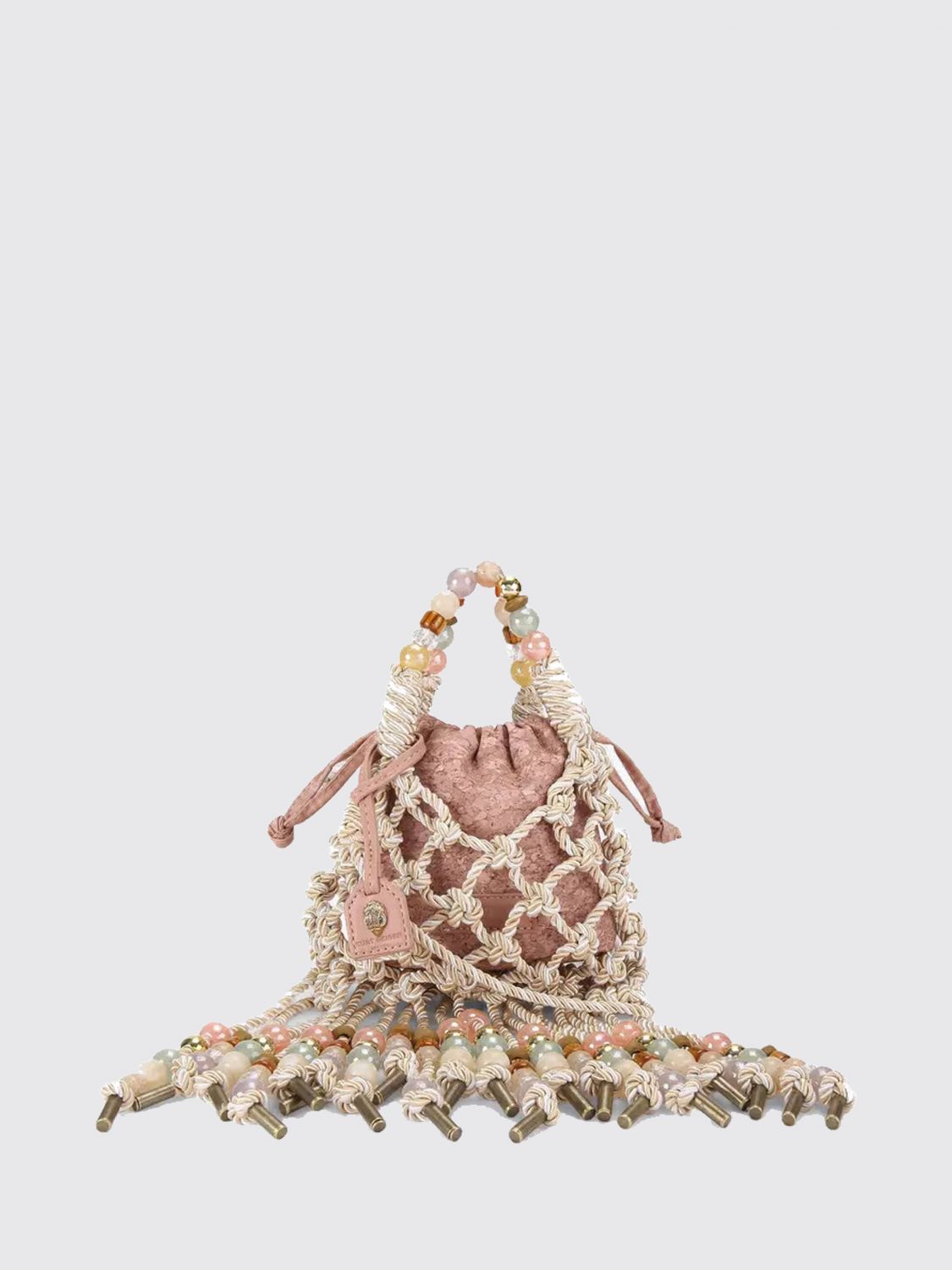 Kurt Geiger London Embroidered Lace Mini Handbag with Fringes