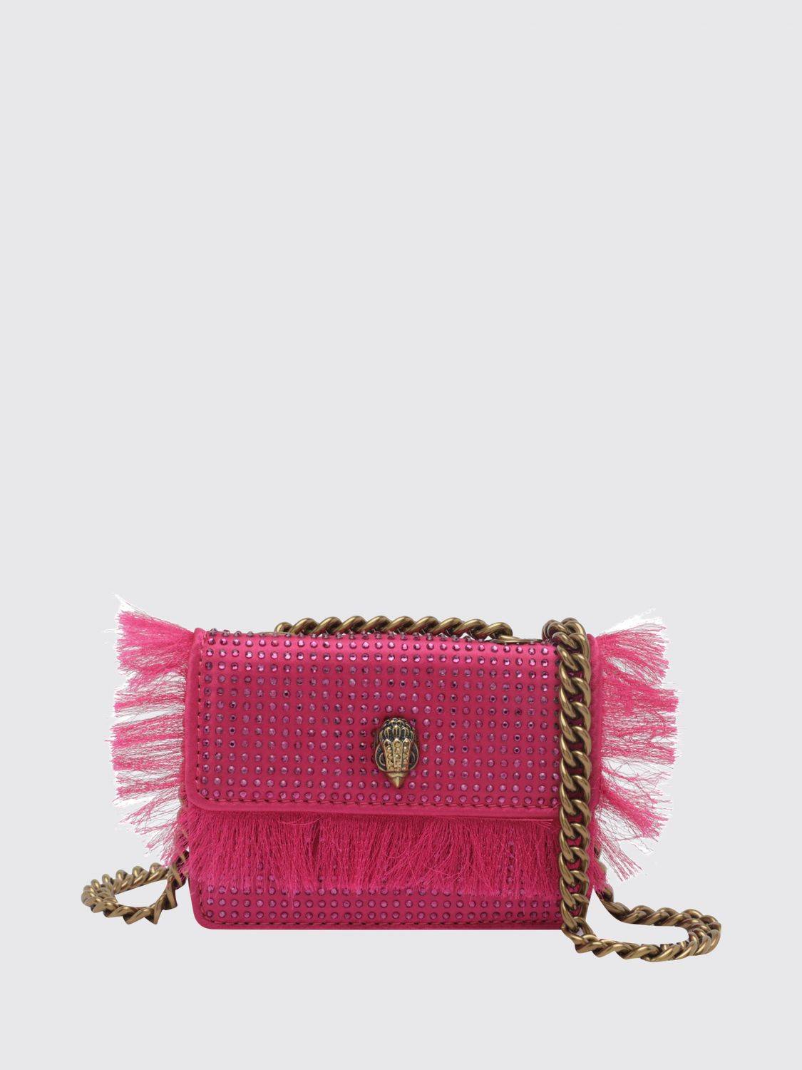 KURT GEIGER LONDON Kensington Mini-Tasche aus Satin mit Kristallfransen