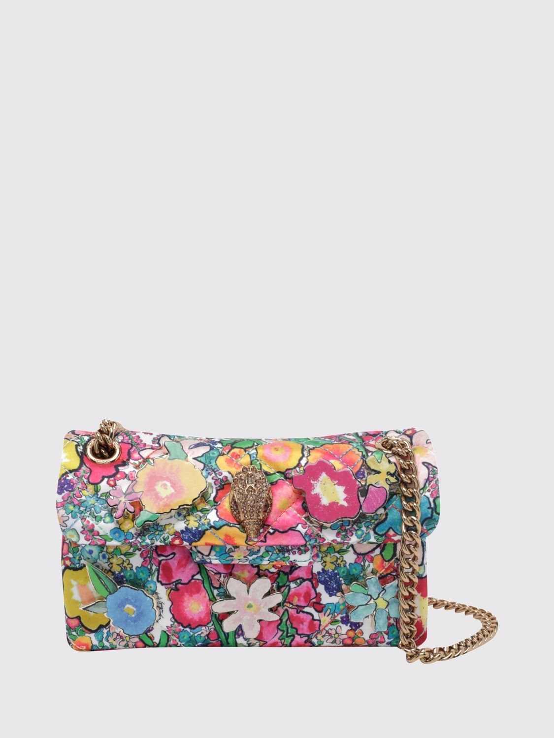 Kurt Geiger London Quilted Kensington Mini Bag with Floral Print and Rhinestone Logo · OS