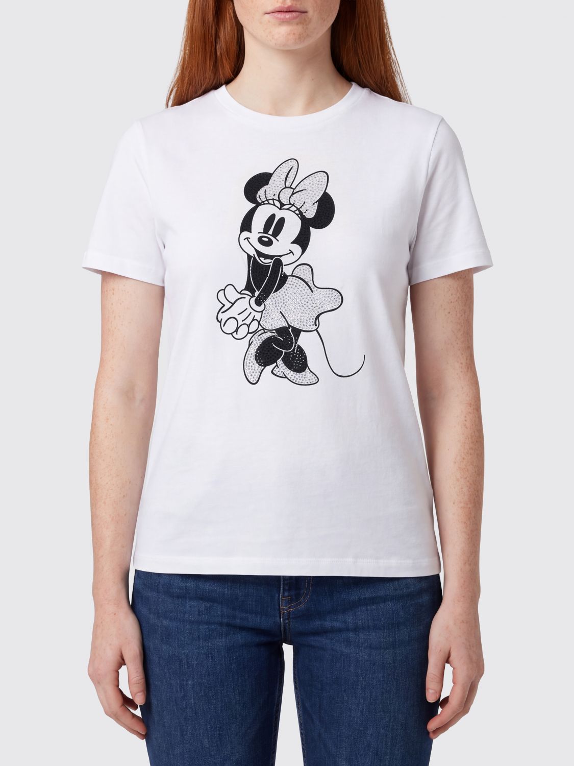 LIU JO T-shirt in cotone con stampa Disney a contrasto
