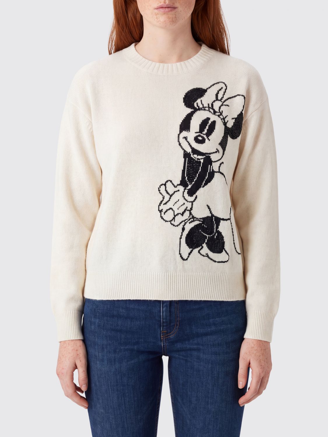 LIU JO Maglia Money Mouse in lana con stampa Disney e logo di strass