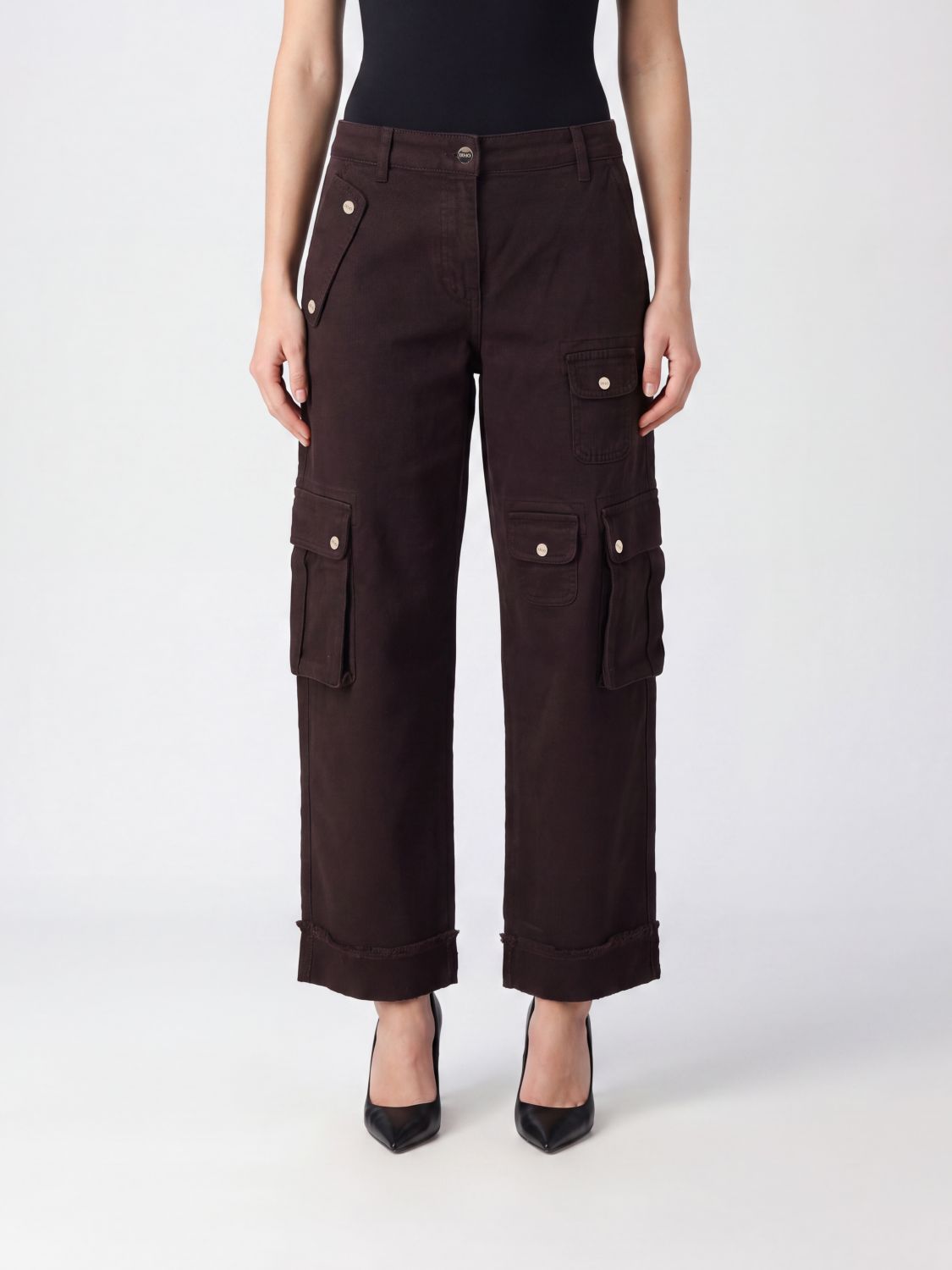 LIU JO Wide-Leg Cargohose aus Stretch-Baumwolle