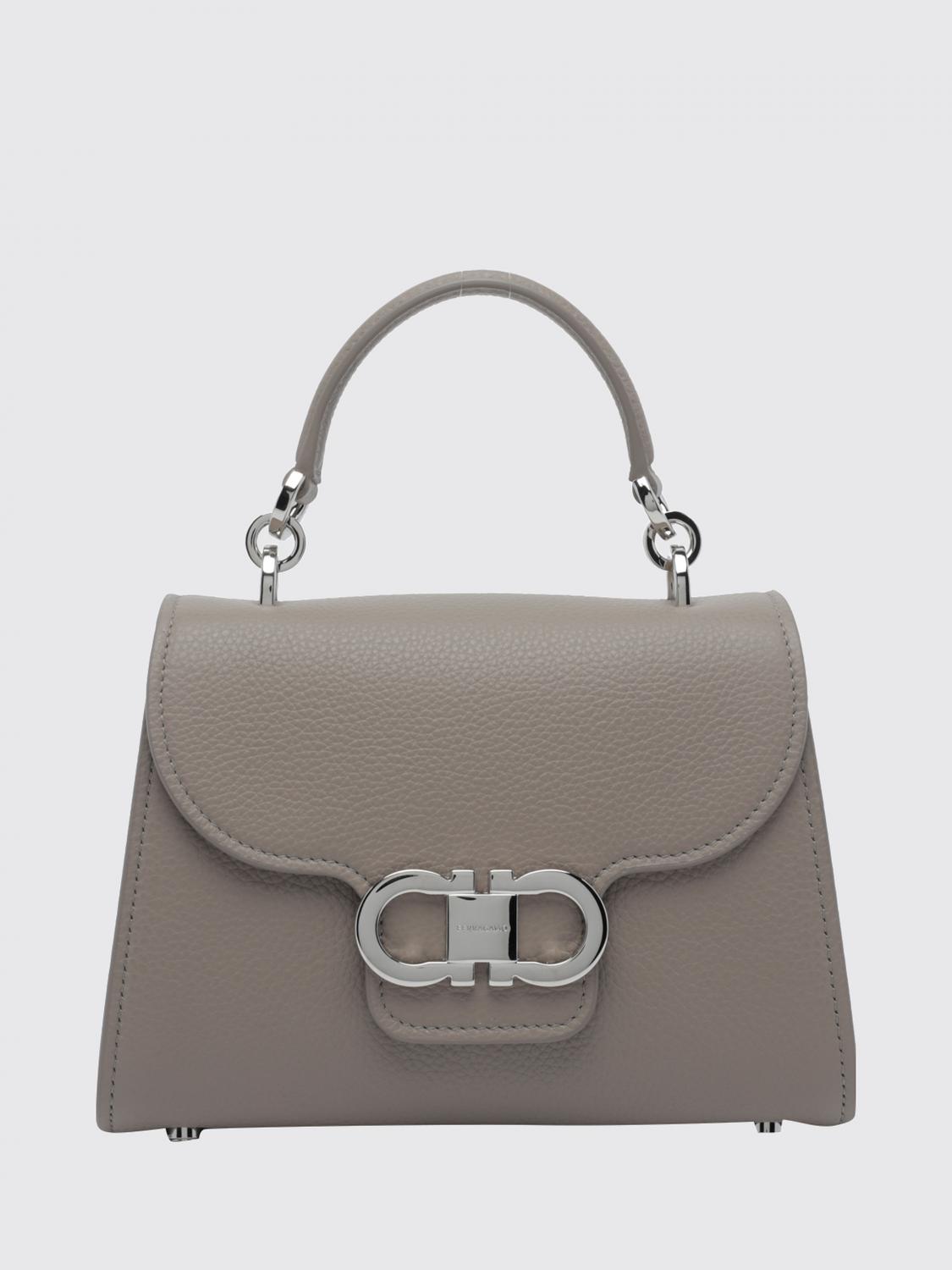 Ferragamo Double Gancini Mini Bag in Grained Calfskin with Removable Strap · OS