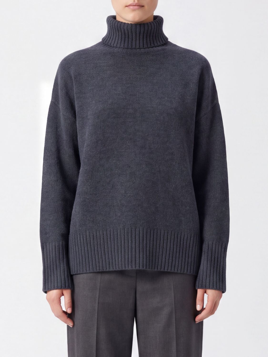 PINKO Locker geschnittener Rollkragenpullover aus Wolle und Kaschmir mit überschnittenen Schultern