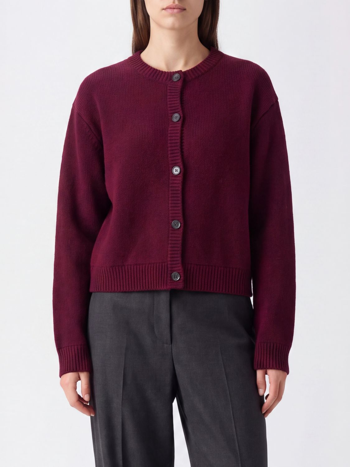 Lisa Yang Pure Cashmere Crewneck Cardigan with Button Closure