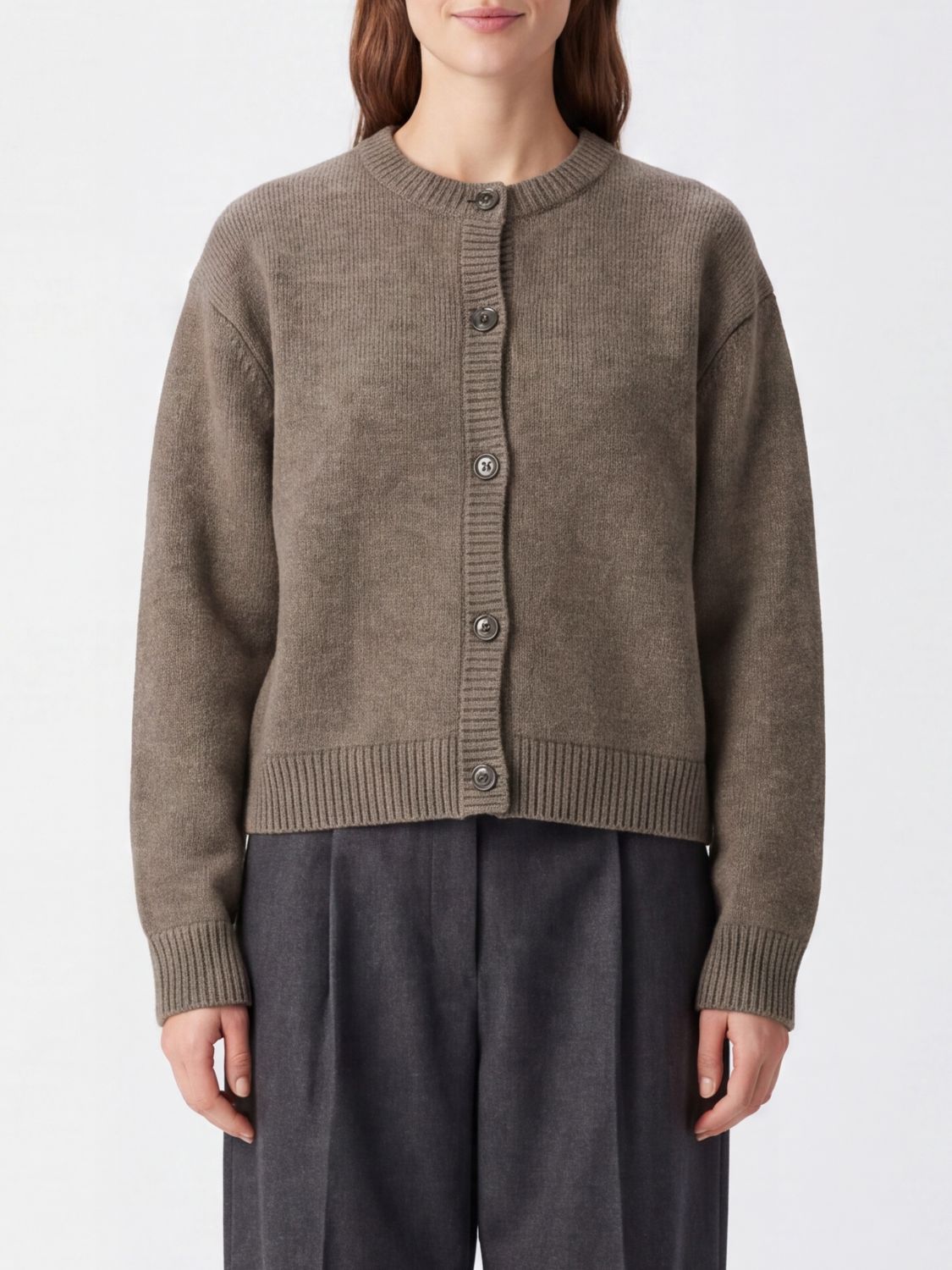 Lisa Yang Pure Cashmere Crewneck Cardigan with Button Closure · 1