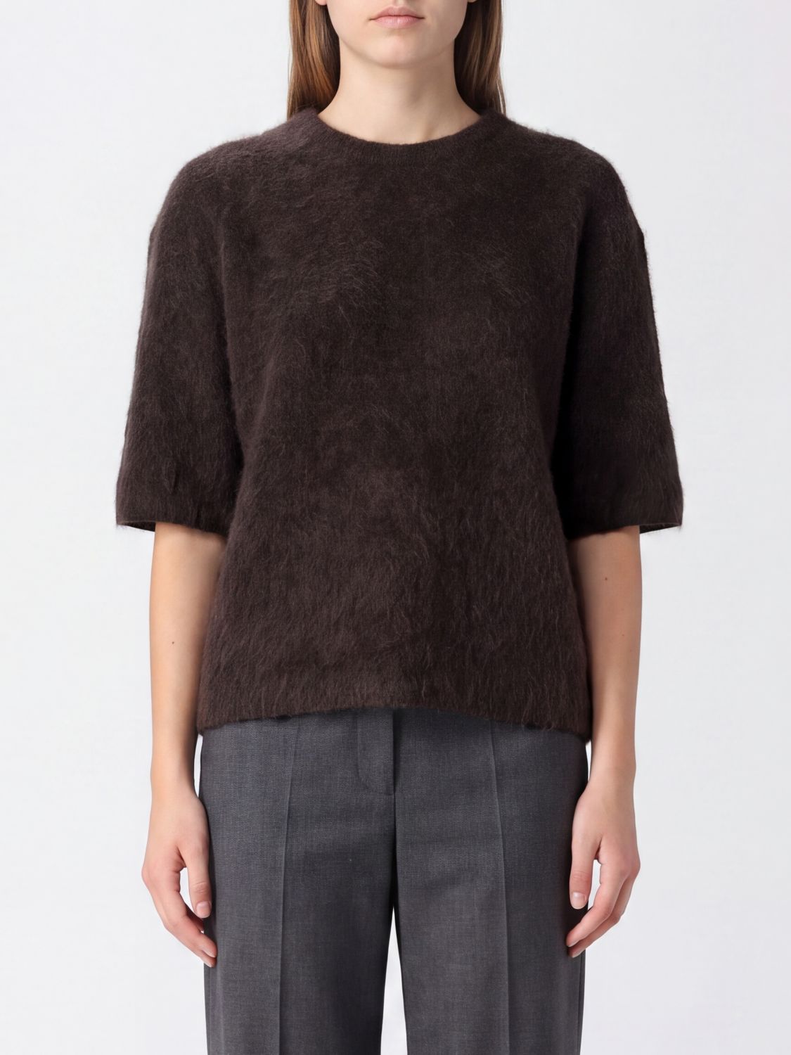 LISA YANG Short-Sleeved Pure Cashmere Crewneck Jumper