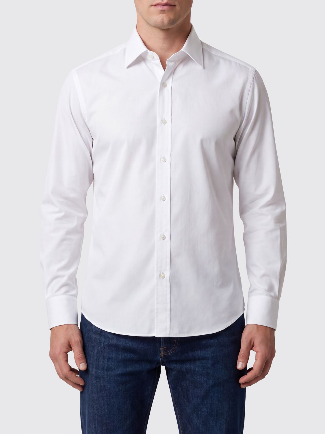 TOM FORD Classic Cotton Poplin Shirt with French Collar