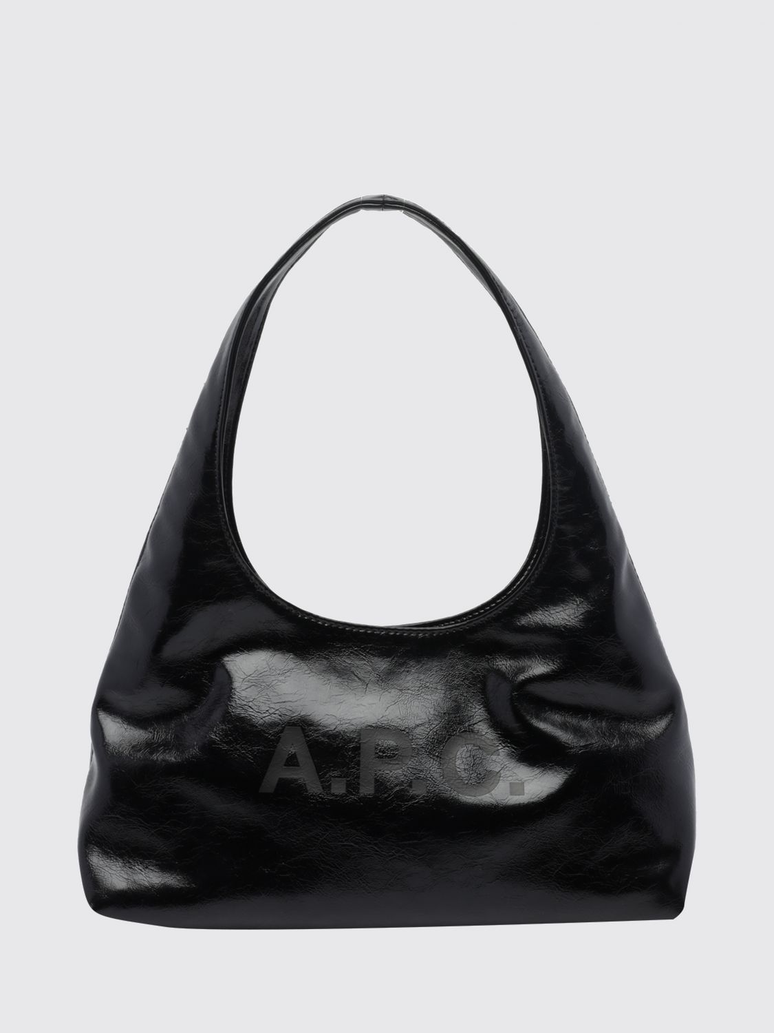 A. P.C. Ninon Recycled Synthetic Leather Hobo Bag with Magnetic Closure