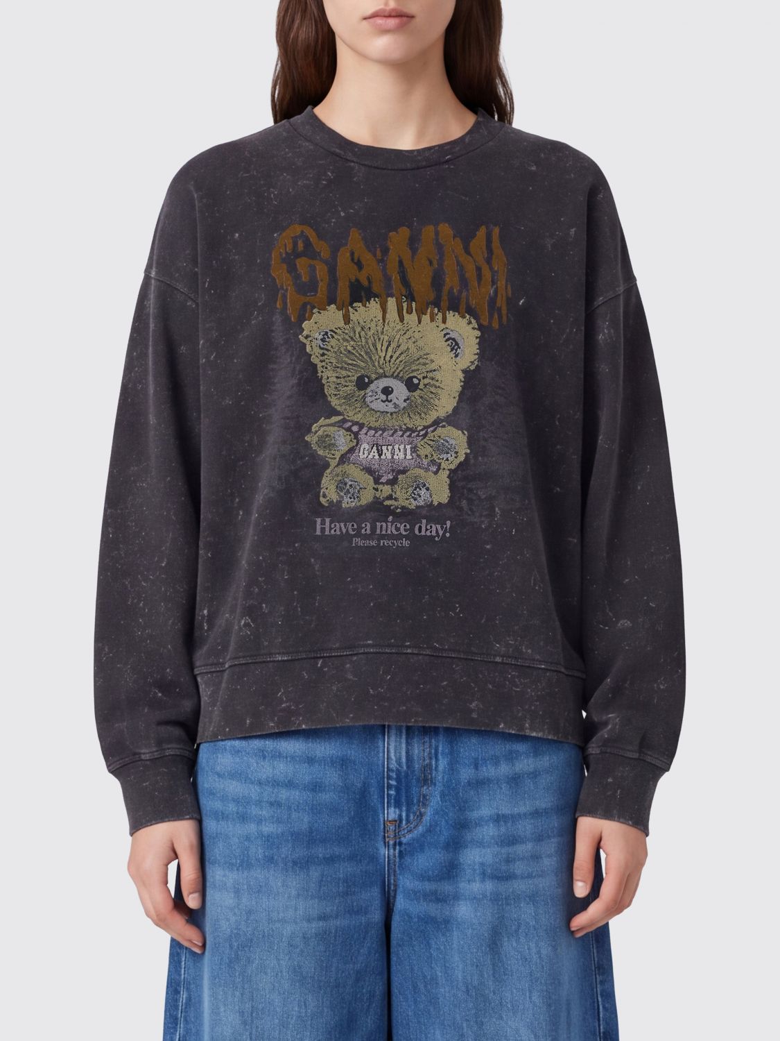 GANNI Felpa Donna colore Grigio