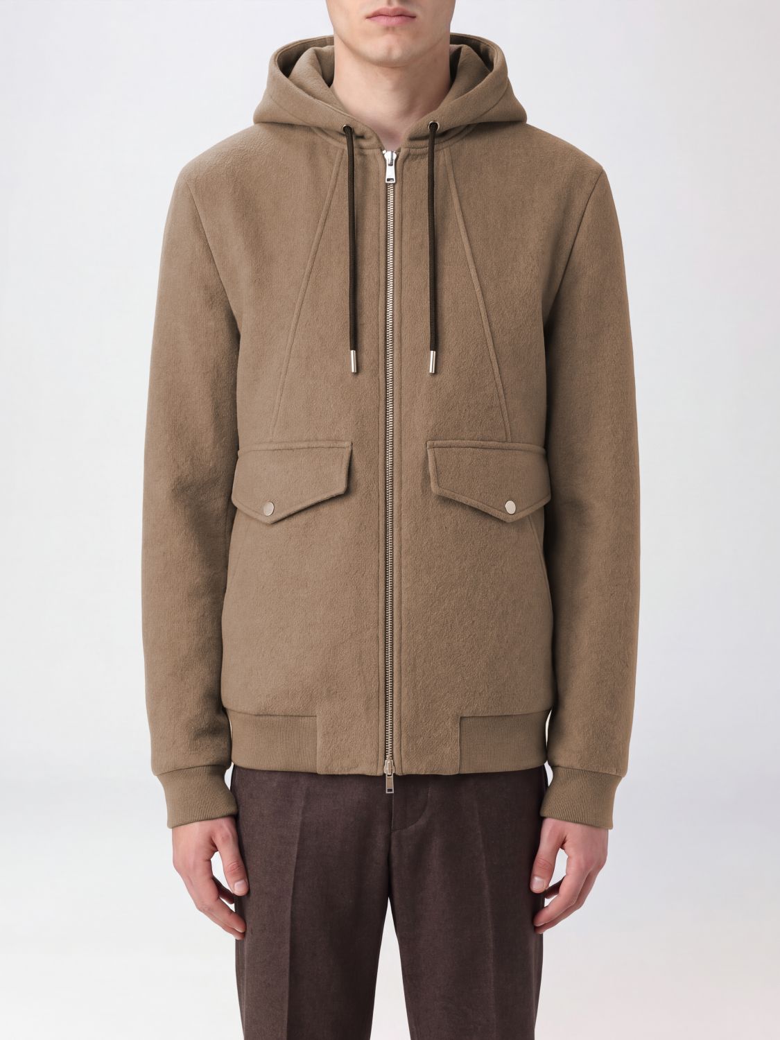 Moose Knuckles Elington Hooded Bomber Jacket in Recycled Wool Blend