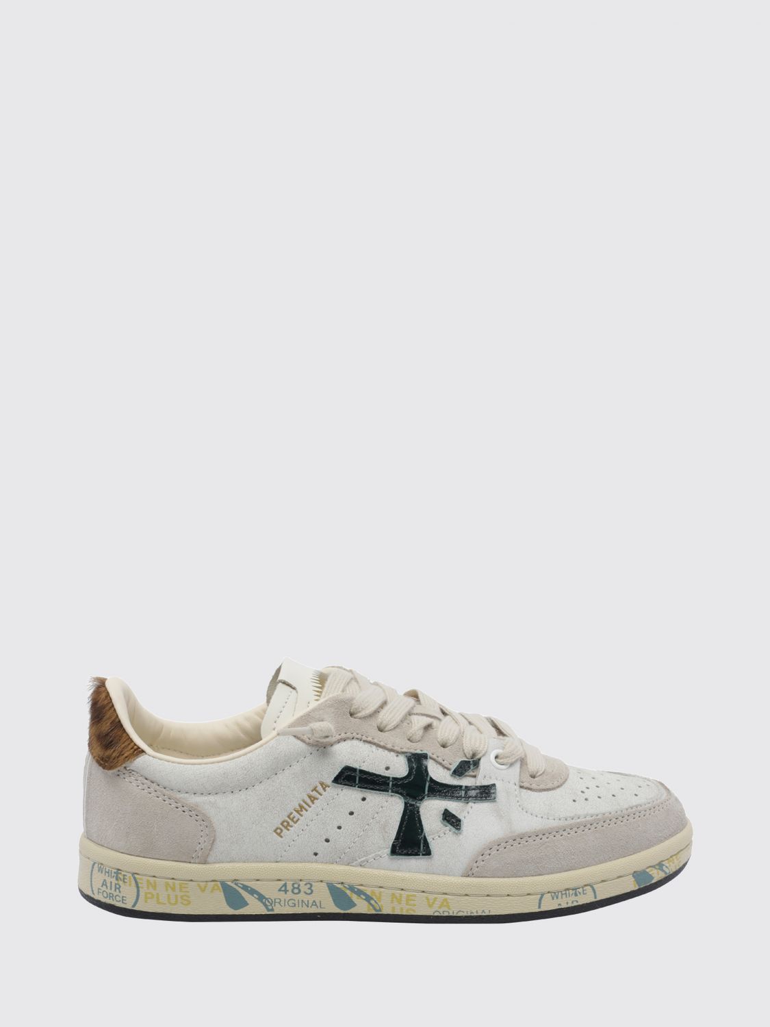 PREMIATA Bskt Clad Low-Top-Sneaker aus Kalbsleder mit perforierter Zehenkappe
