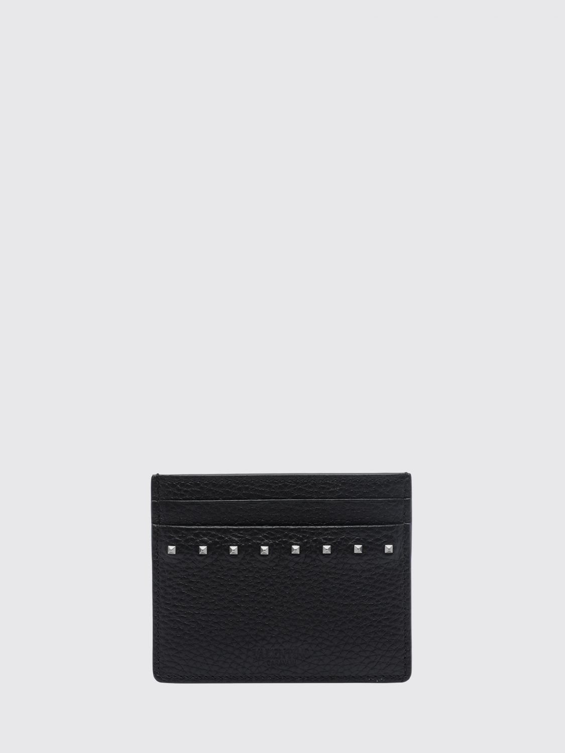VALENTINO GARAVANI Rockstud Kartenetui aus genarbtem Kalbsleder von mit Logo