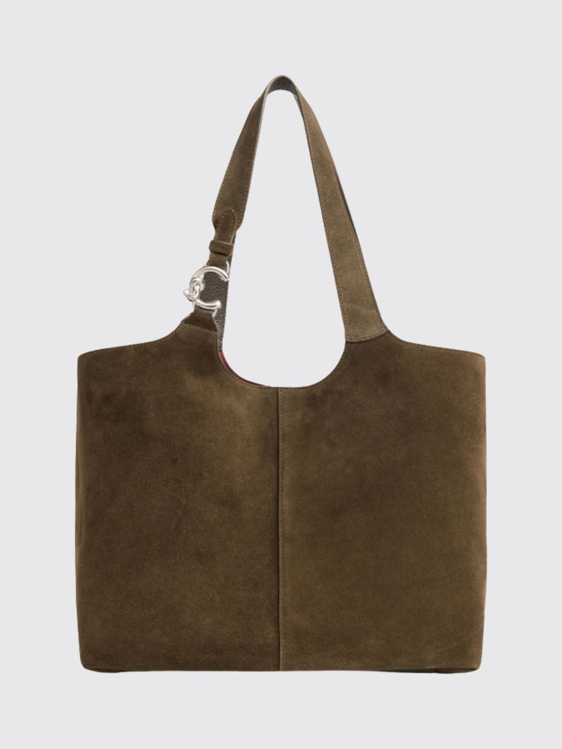 COCCINELLE C-Easy Large Leather and Suede Tote Bag with Inner Pouch COCCINELLE C-Easy Large Leather and Suede Tote Bag with Inner Pouch