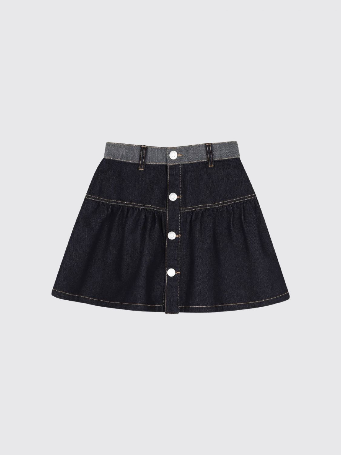 Kenzo Kids Ausgestellter High-Waist-Minirock für Mädchen von aus Bio-Denim