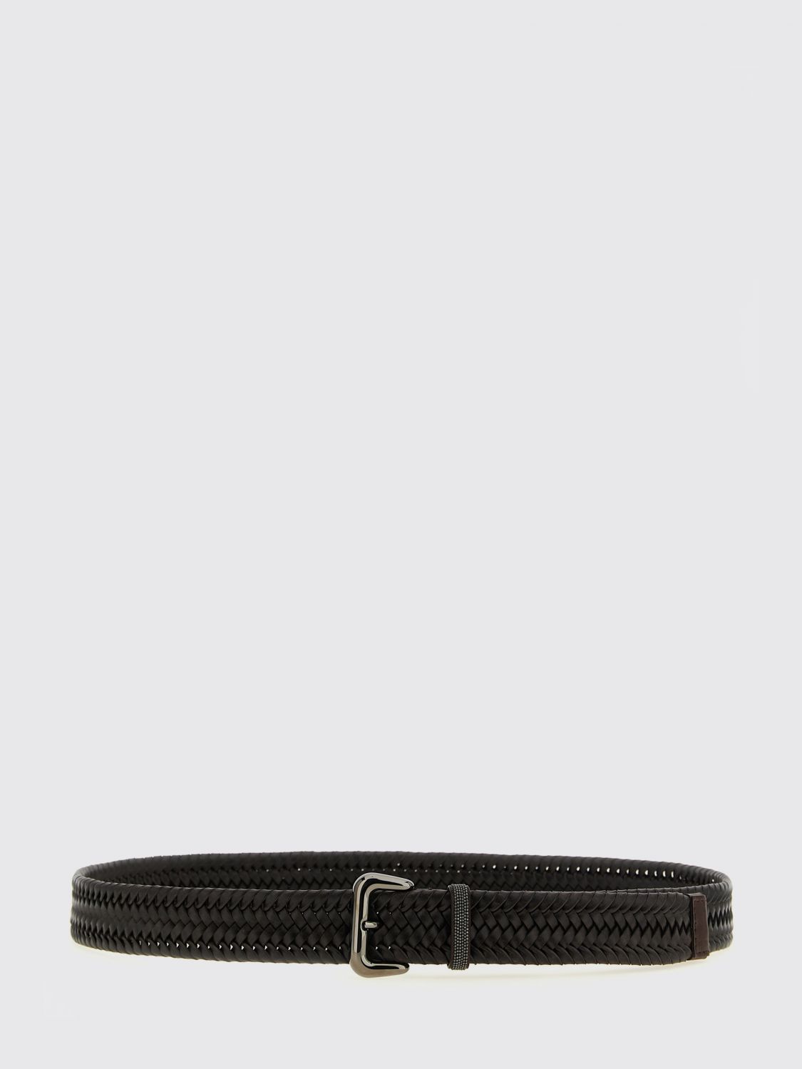 Brunello Cucinelli Braided Leather Belt with Monili Detail · XS
