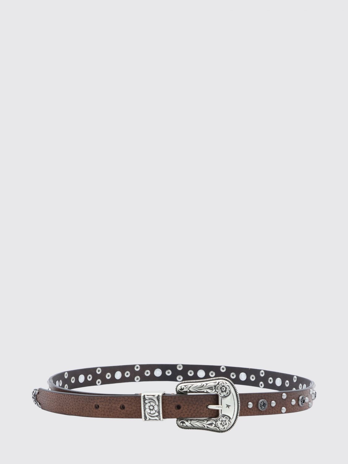 Golden Goose Western-Style Calfskin Leather Belt with Studs