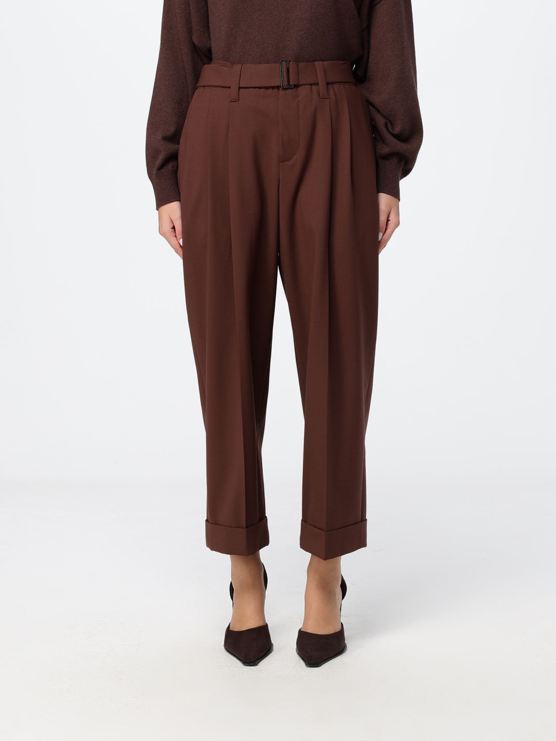 BRUNELLO CUCINELLI Cropped Tailored Wool Blend Trousers with Darts