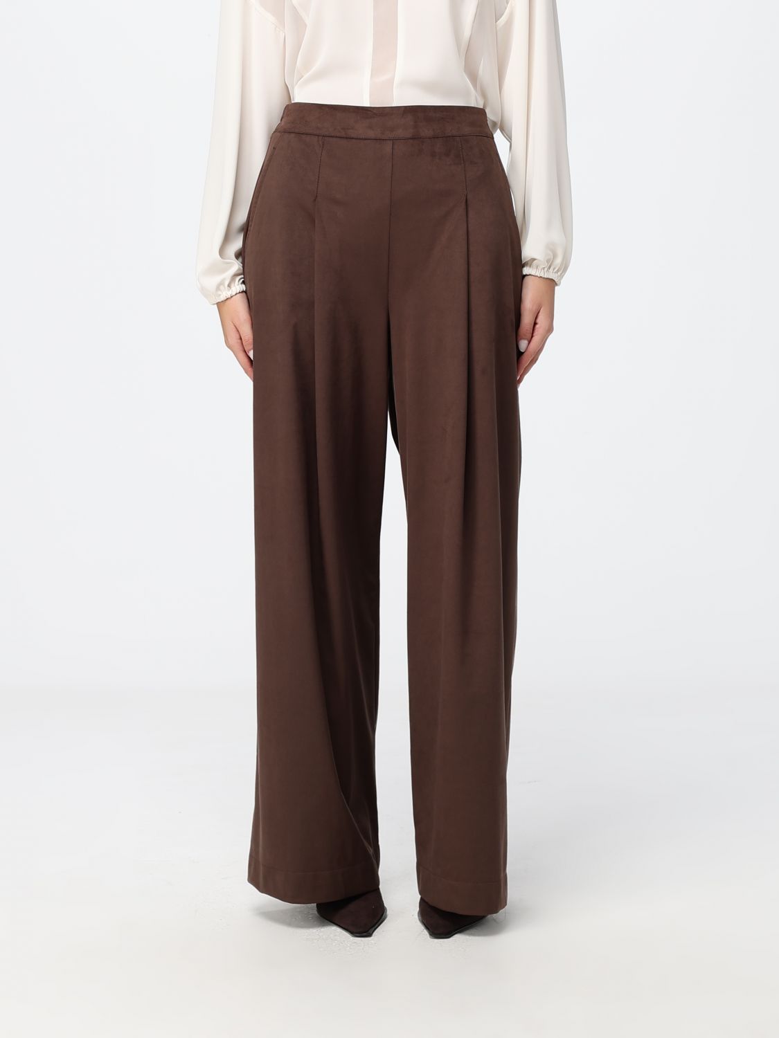 HANITA Pants Woman color Brown