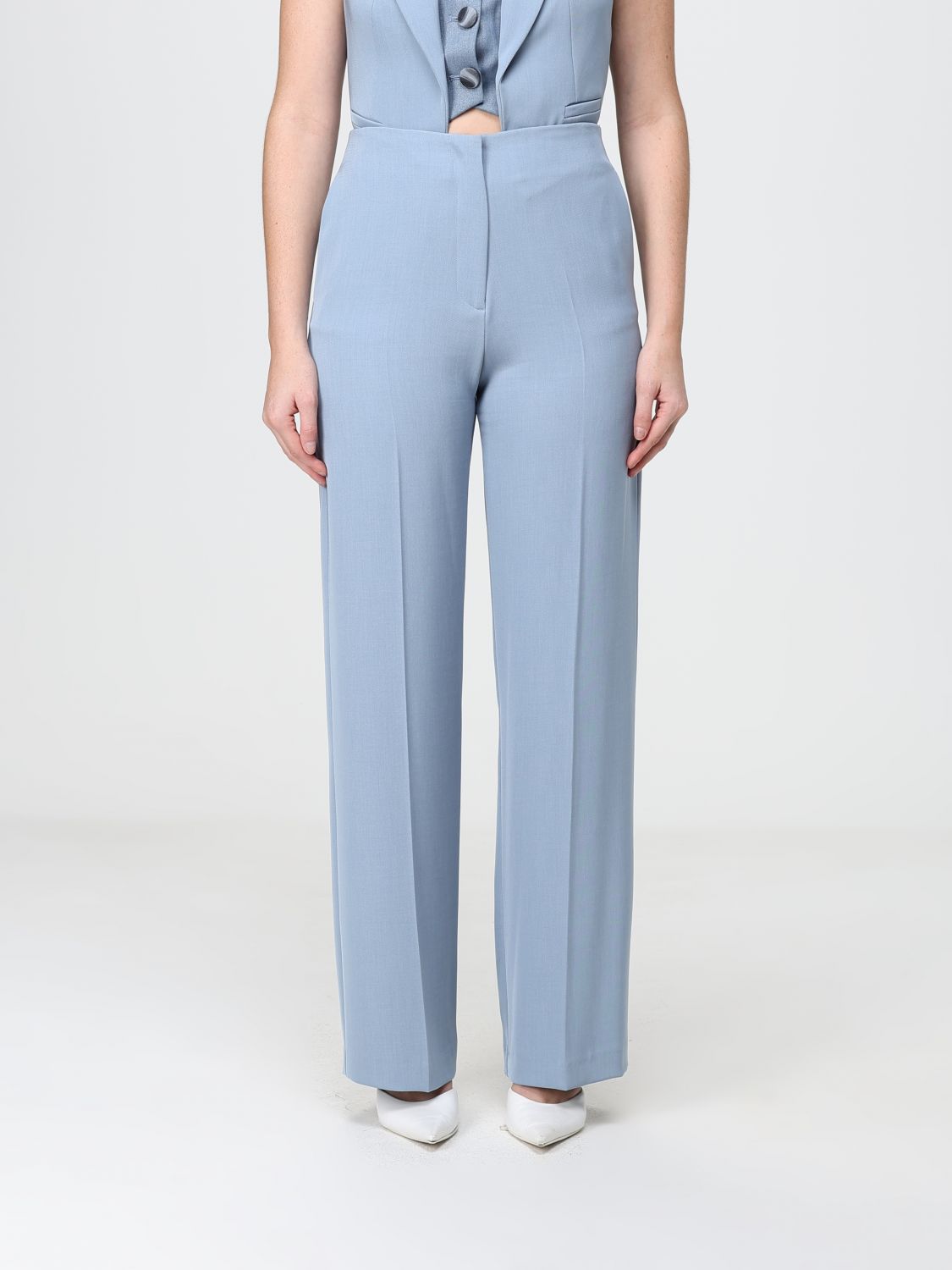 Hanita High-Waisted Wide-Leg Crêpe Palazzo Trousers