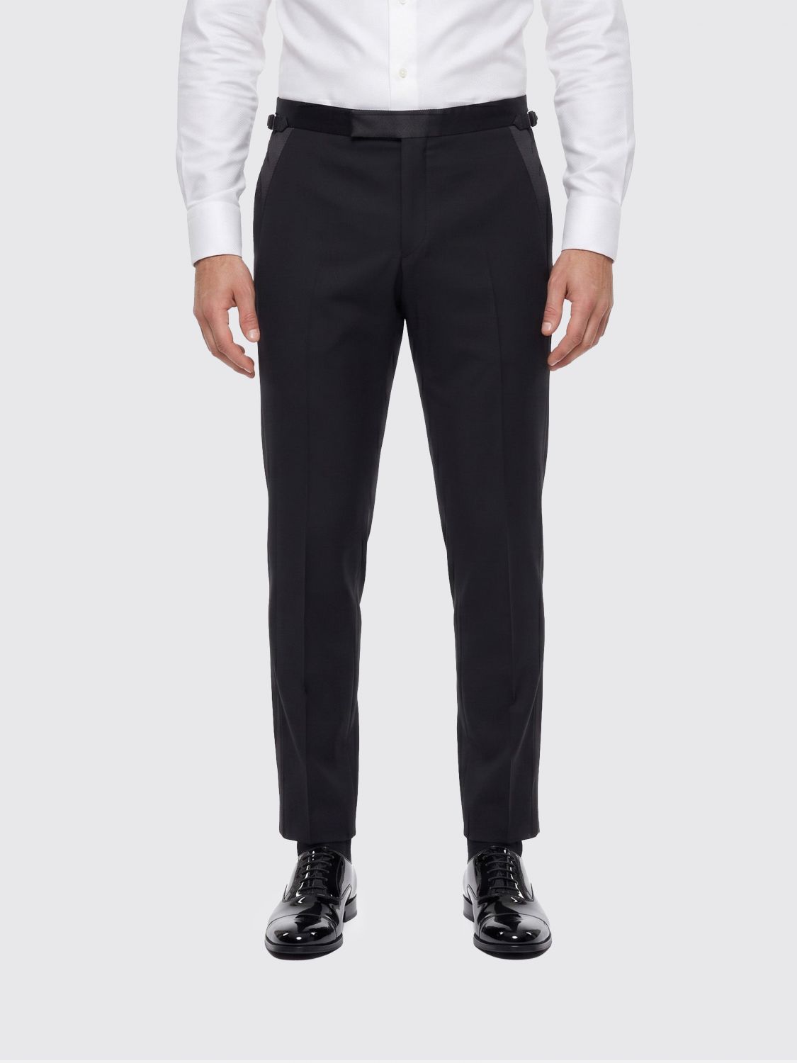 Tom Ford Tailored Wool Blend Trousers with Off-Centre Fastening
