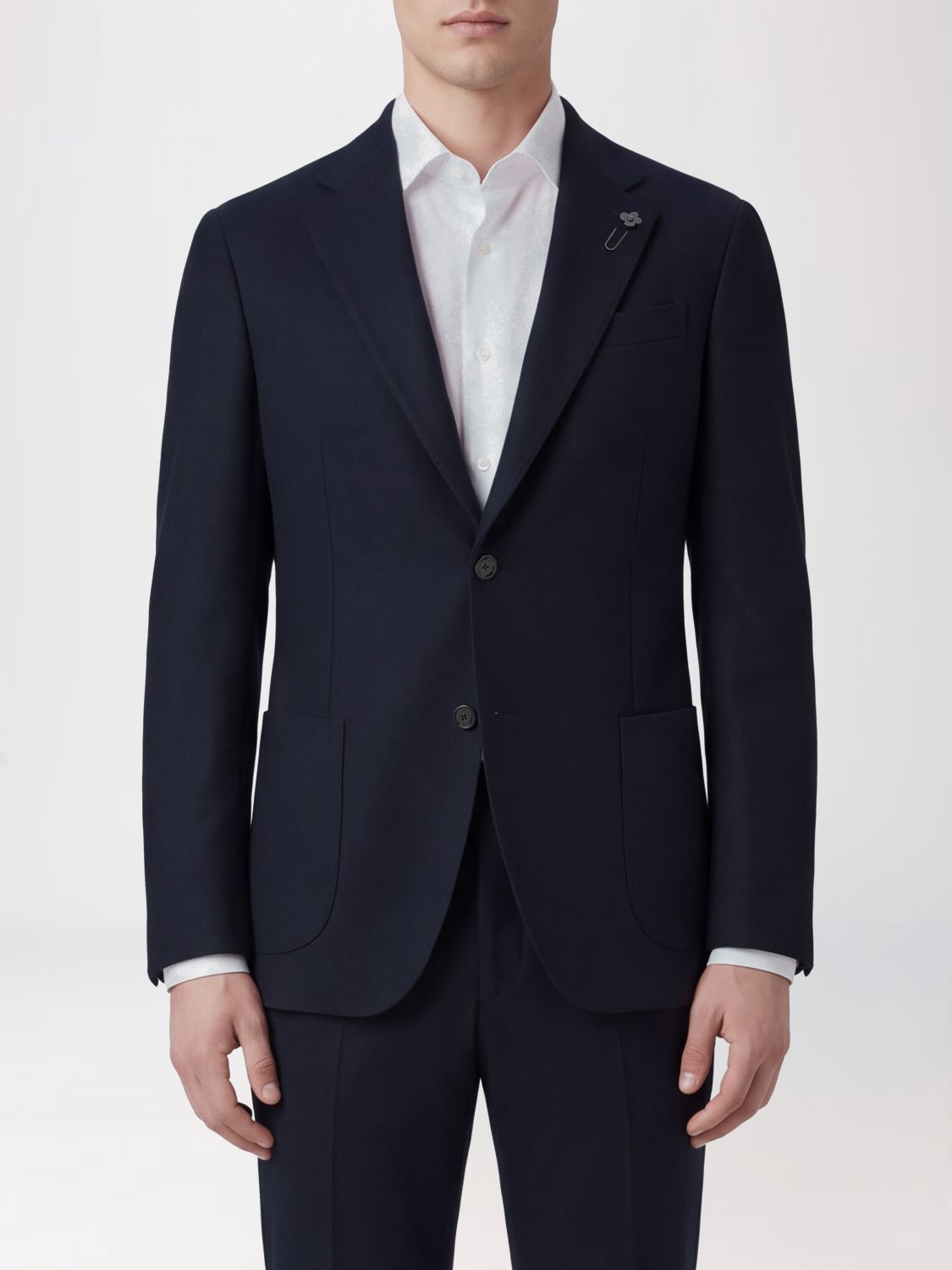 Lardini Slim Fit Cashmere Blazer with Peak Lapels and Two Buttons