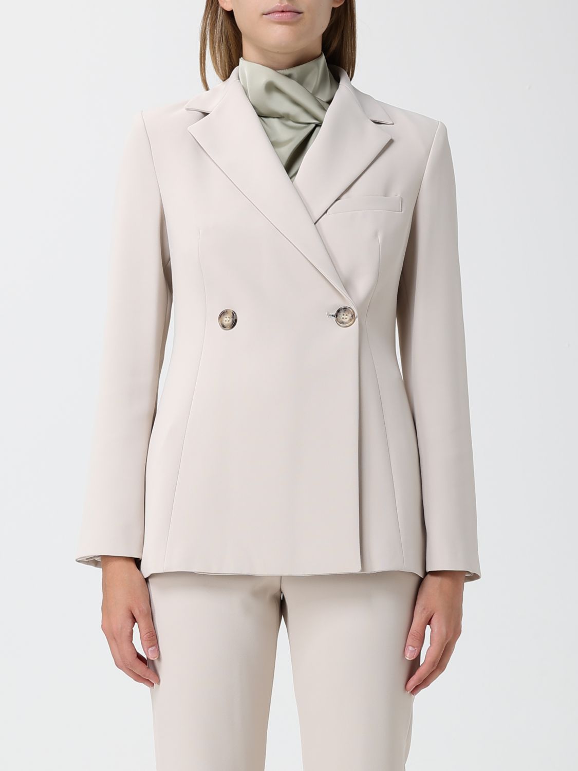 Hanita Cropped Double-Breasted Blazer with Lapels