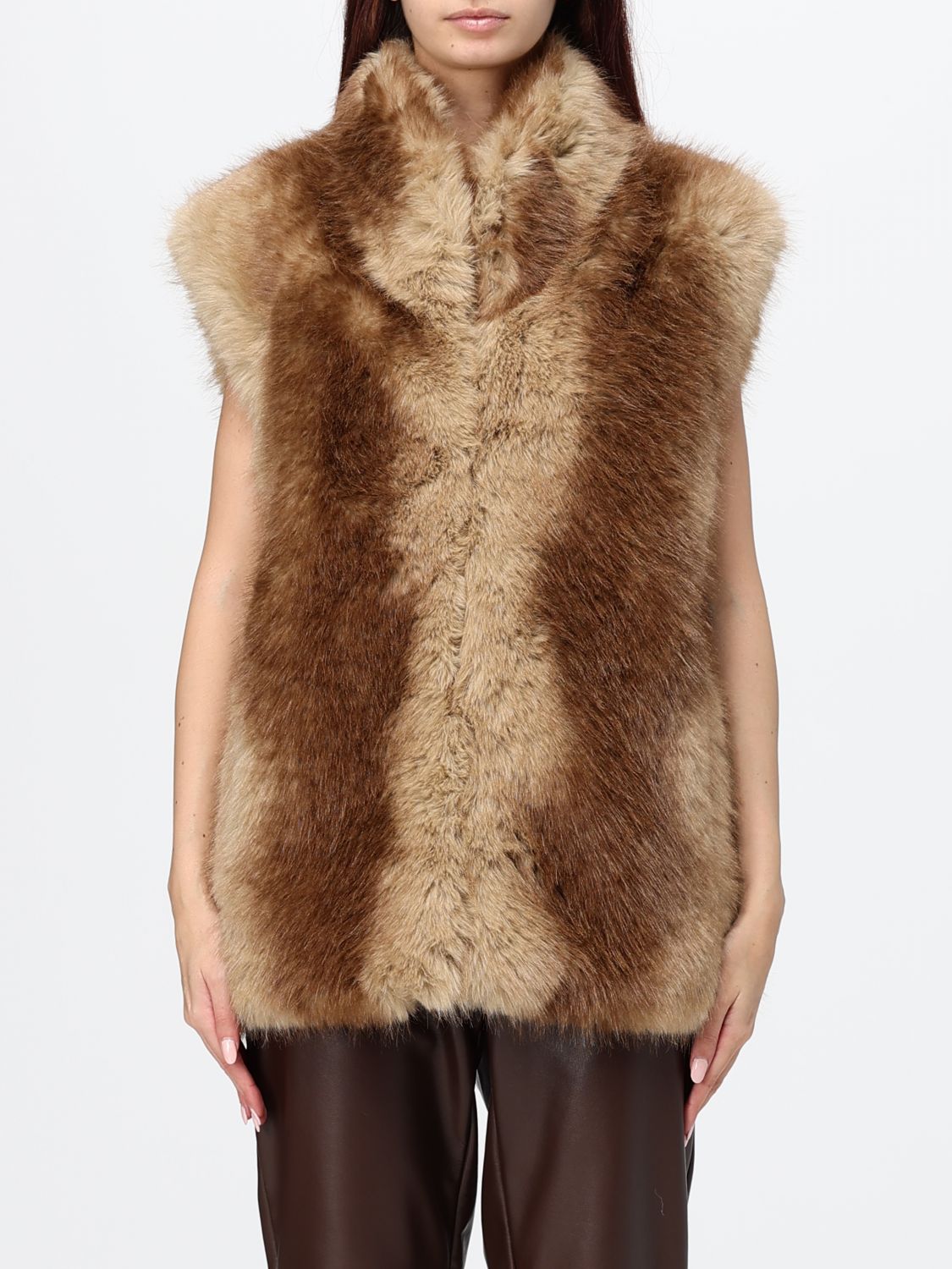 Apparis Laila High-Neck Faux Fur Gilet