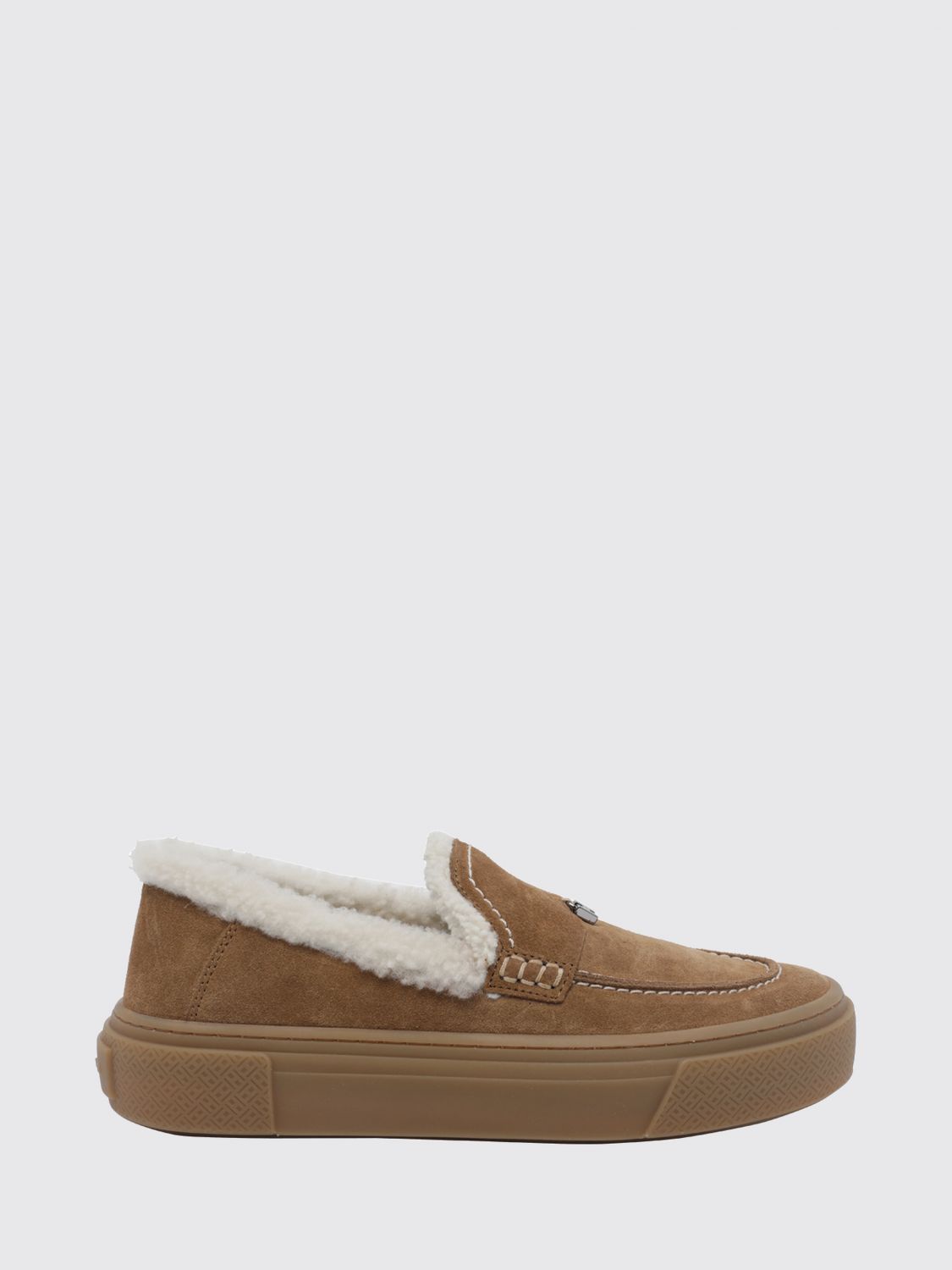 HOGAN Crosswind Slip-On-Sneaker aus Veloursleder und Shearling mit Logo