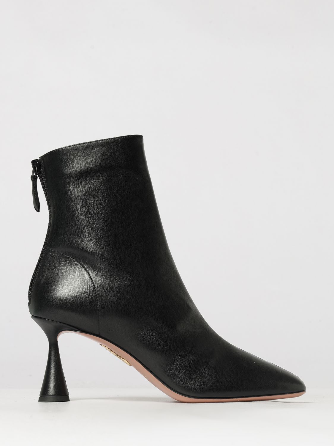 Aquazzura Amore Nappa Leather Ankle Boots with Mid Spool Heel