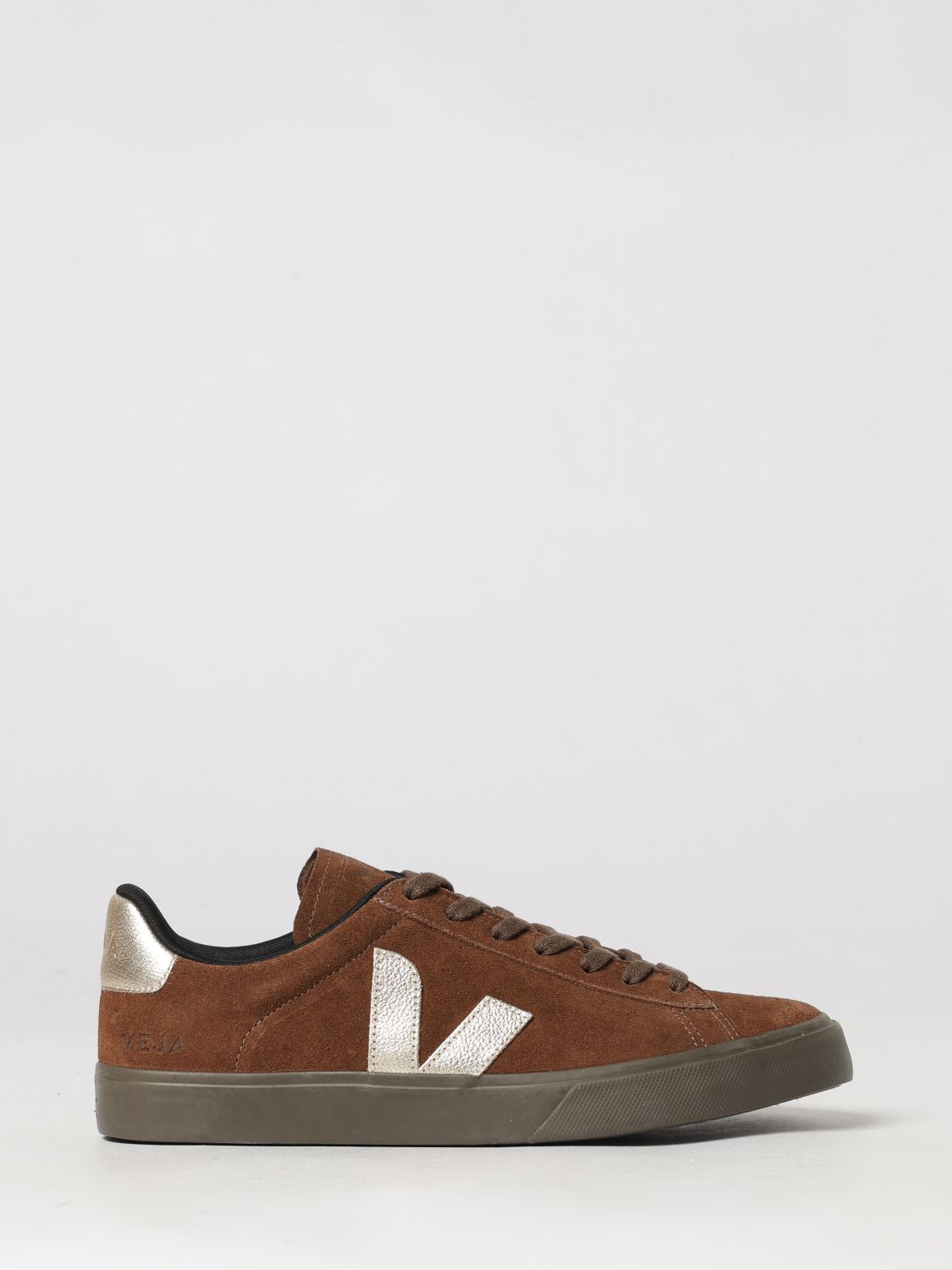 VEJA Campo Low-Top Sneakers in Leather and Suede with Contrast Logo VEJA Campo Low-Top Sneakers in Leather and Suede with Contrast Logo