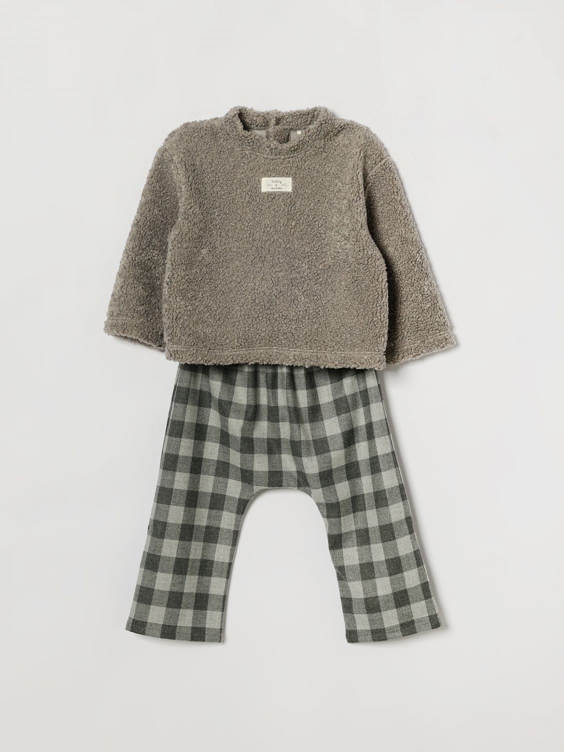 TEDDY & MINOU Zweiteiliges Set für Jungen aus Fleece mit Karomuster