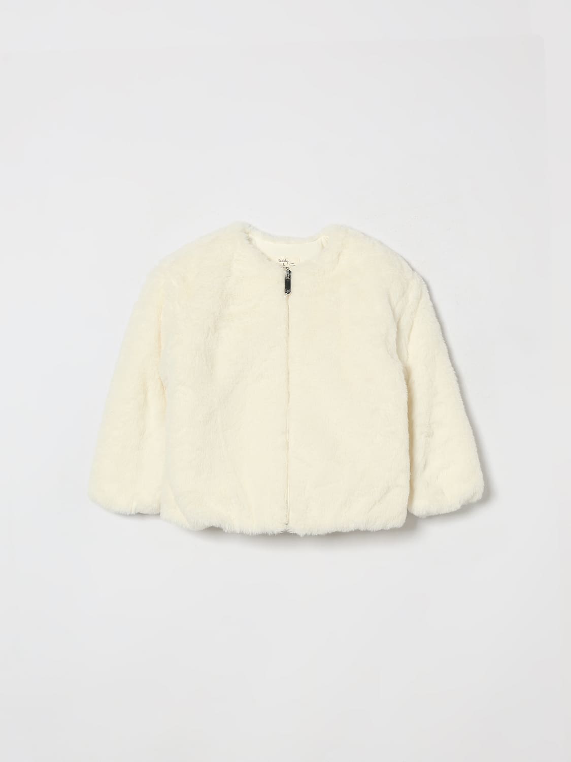 TEDDY & MINOU Boys' Crew Neck Faux Fur Jacket